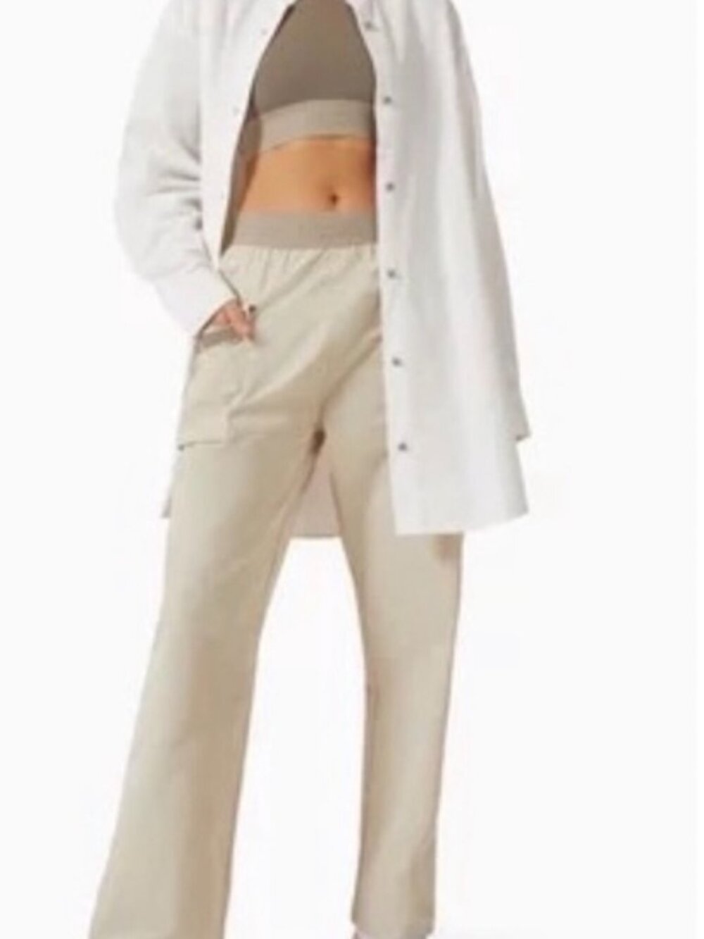 FEAR OF GOD ESSENTIALS Oversized Oxford Shirt Crisp White Cotton Button Down S